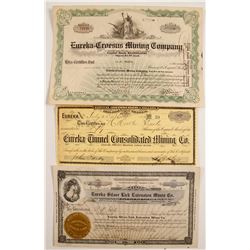 Three Different Eureka mining stocks Cert.
