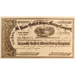 St. Louis Gold & Silver Mining Company Stock - with Big Four W. S. O'Brien Signature