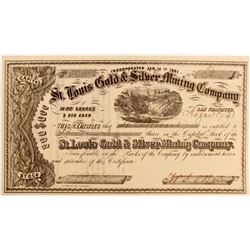 St. Louis Gold & Silver Mining Company Stock - with Big Four W. S. O'Brien Signature