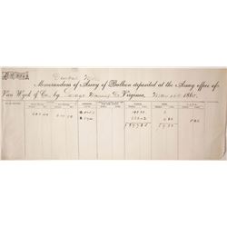 Van Wyck Assay Sheet, 1865