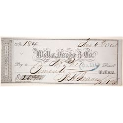 Wells Fargo Check, 1861