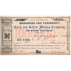 Messenger & Vanderbilt Gold & Silver Mining Company Stock