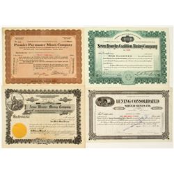 Nevada Mining Stock Certificates: Seven Troughs, Wonder, Luning