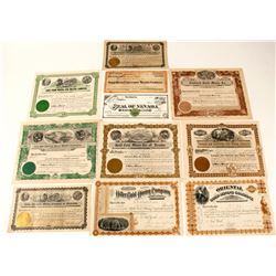 Nevada Town Collection of Mining Stock Certificates