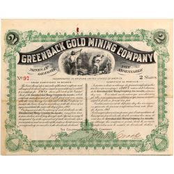 Greenback Gold Mining Company trust certificate