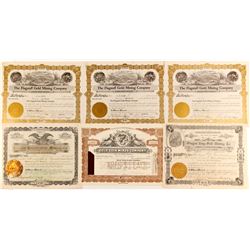 Six Oregon Gold Mining Stock  Certificates