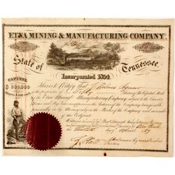 Etna Mining & Manufacturing Company Stock Certificate