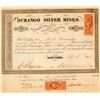 Image 1 : Durango Silver Mines Stock Certificate, San Dimas, Durango, 1865