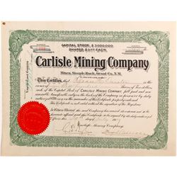 Carlisle Mining Company stock certificate