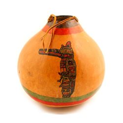 Bowl Made from Gourd & Paint