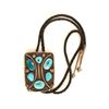 Image 1 : Native American Silver & Turquoise Bolo Tie