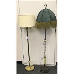 Two Standing Brass Lamps