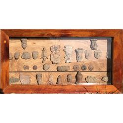 Framed Collection of Clay Sculptures