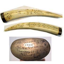 Inscribed Ivory Tooth from the Pacific Northwest, 1913