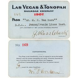 Las Vegas & Tonopah Railroad 1907 Pass