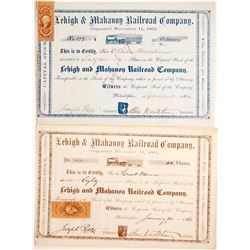 Lehigh & Mahanon Railroad Stocks (2)