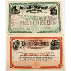 Lehigh and New York Railroad Stocks (2)