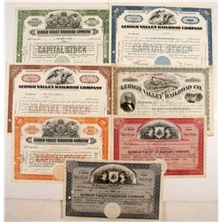 Lehigh Valley Railroad Stocks, 7 Different