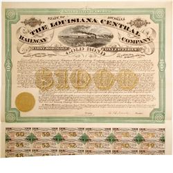 Louisiana Central Railway Bond