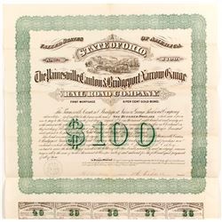 Painesville, Canton & Bridgeport Narrow Gauge Railroad Bond