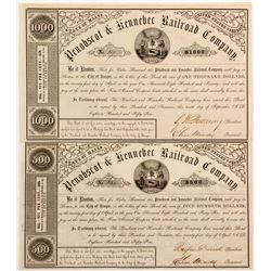 Penobscot & Kennebec Railroad Bonds (2)