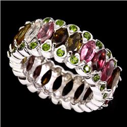 Natural Fancy Tourmaline Chrome Diopside Ring