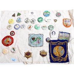 Collection of old travelling enamel and cloth badges