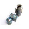 Image 1 : Painted enamel trinket box, lidded pot and oriental painted vase