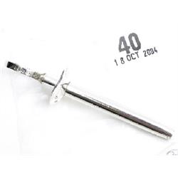 Scarce and fully hallmarked Victorian 'Queens Head' silver female catheter, fine quality with outer 