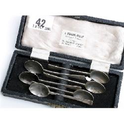Box of silver hallmarked round end spoons