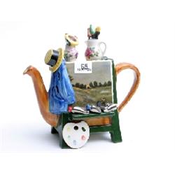 Tony Carter novelty tea pot in form of artist easel