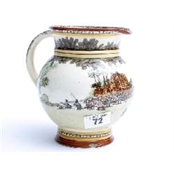 Royal Doulton series ware jug 'picnic and fishing' 2 small base chips, 6" high