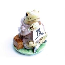 Beatrix Potter figure 'Jeremy Fisher' with spotted trousers 3" high