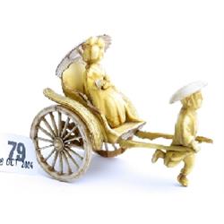 Oriental ivory gashia girl in rickshaw