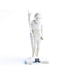 Bone figure of warrior with bow 6" high