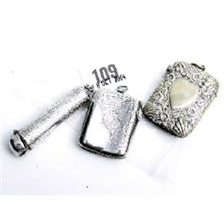 2 silver hallmarked match strikers plus silver cased cigar holder