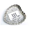 Image 1 : Silver hallmarked heart shaped trinket tray with embossed leaf decoration