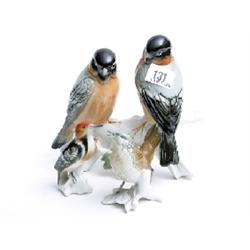 3 continental porcelain birds