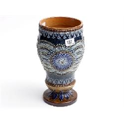 Royal Doulton Lambeth stoneware vase, impressed No 1882 (restored)