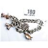Image 1 : Silver hallmarked chain link charm bracelet with 6 charms