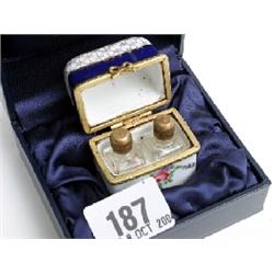 Boxed hand painted double scent bottle