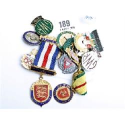 Small collection of various enamel badges to include Convention, WI and GWR