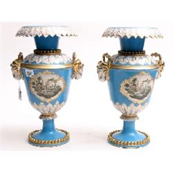 2 hand painted contemporary vases after Serves