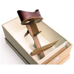 Late 19c wooden and brass stereoscope viewer with approx. 20 viewing cards of continental views