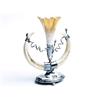 Image 1 : Silver plated boars tusk posy with Coalport stem vase (small chip to inside)