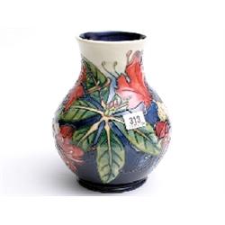 Moorcroft Sineon pattern vase initialled WM 9" high