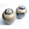 Image 1 : 2 large lidded tea jars possibly Dutch, hand painted with figures in a tea plantation