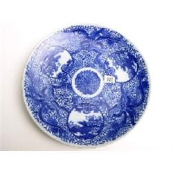 Transfer printed blue and white export ware charger 15" diameter