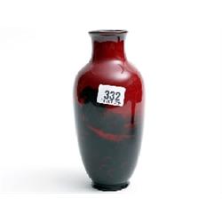 Royal Doulton flambe vase, 8" high signed Noke