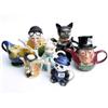 Image 1 : 7 x Tony Wood Studio tea pots to include cockerel, Lester Piggot, and Mad Hatter